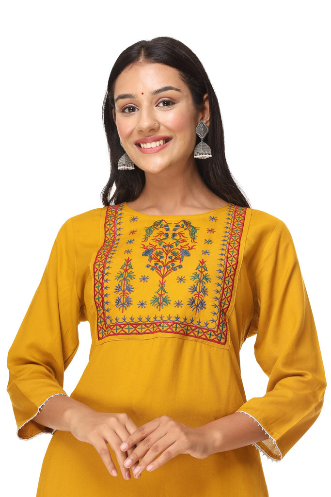 Buy Shree Shyam Baba Textile Presents Simple Stylish Adorable Yellow Color  Straight Casual Kurti for Girls Ladies Women's at Amazon.in